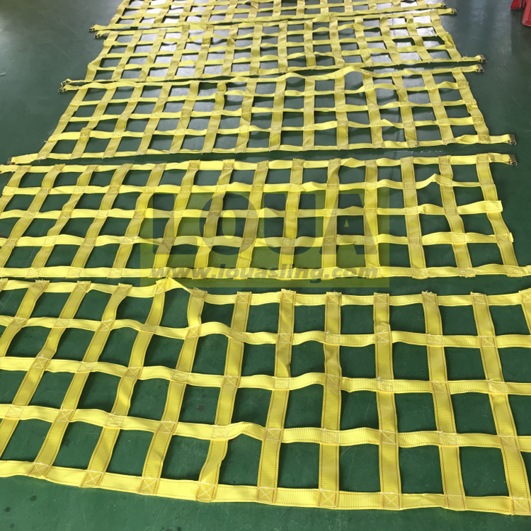 Custom made Flat webbing cargo net | China Cargo safety barrier net ...