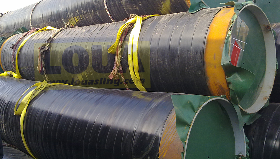dual ply endless webbing sling steel pipe handling -LOUA SLING CO.,LTD